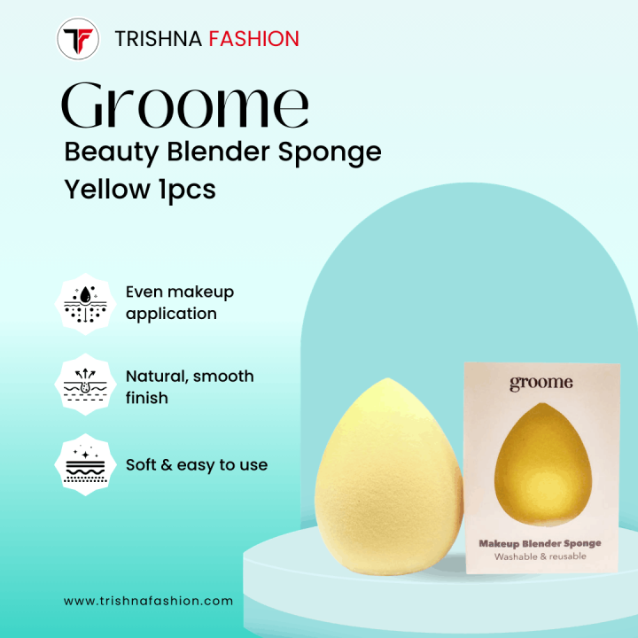 Groome Beauty Blender Sponge – Yellow (1pc)