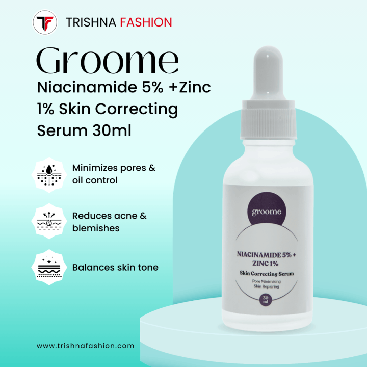 Groome Niacinamide 5% + Zinc 1% Skin Correcting Serum – 30ml