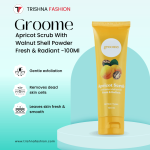 Groome Apricot Scrub with Walnut Shell Powder – Fresh & Radiant (All Skin Types) – 100ml